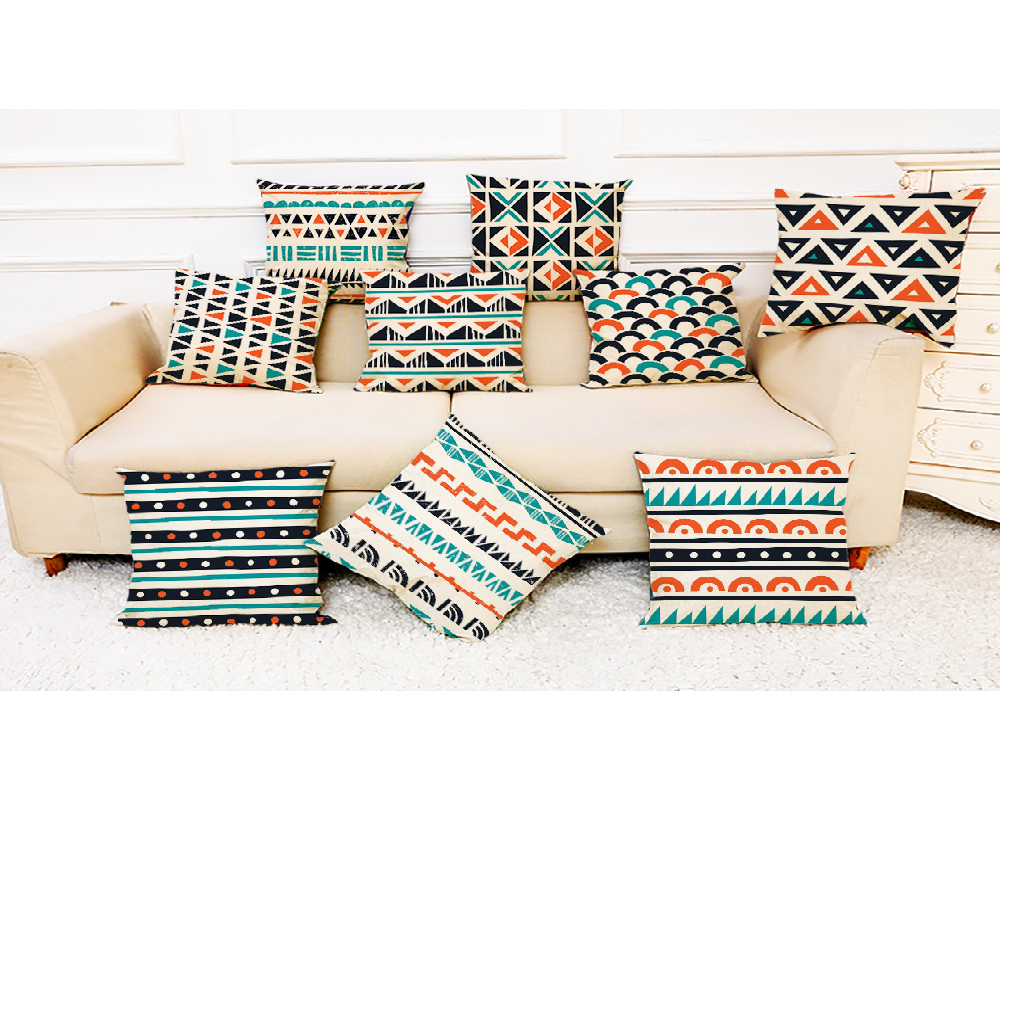Hand block pillow and cushion cover
