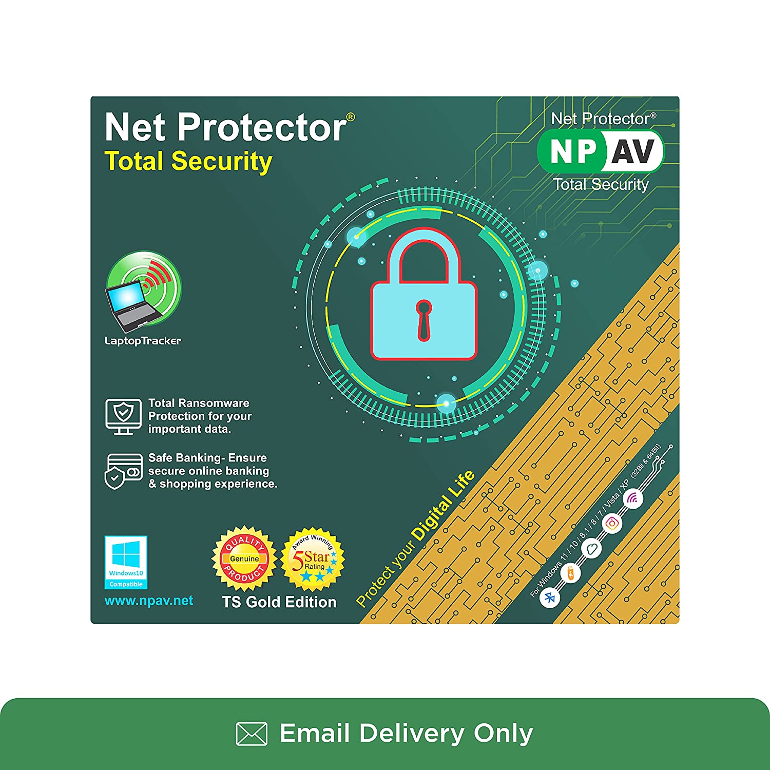 Net Protector Total Security 2022 - 1 PC - 1 Year (Email delivery - No CD)