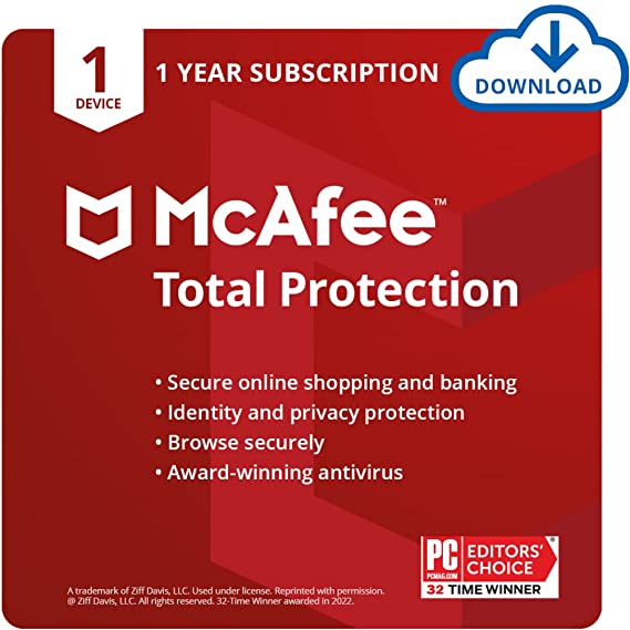 McAfee Total Protection 2022 | 1 Device, 1 Year