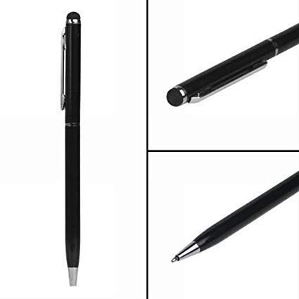 2 in 1 Stylus Metal Capacitive Stylus with Black Ball Pen for Android Touch Screen Mobile Phones Tablets iPads and iPhones | Slim Body