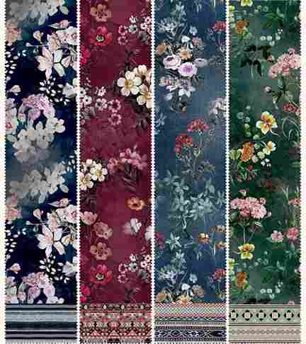 Multi colour digital print design fabric