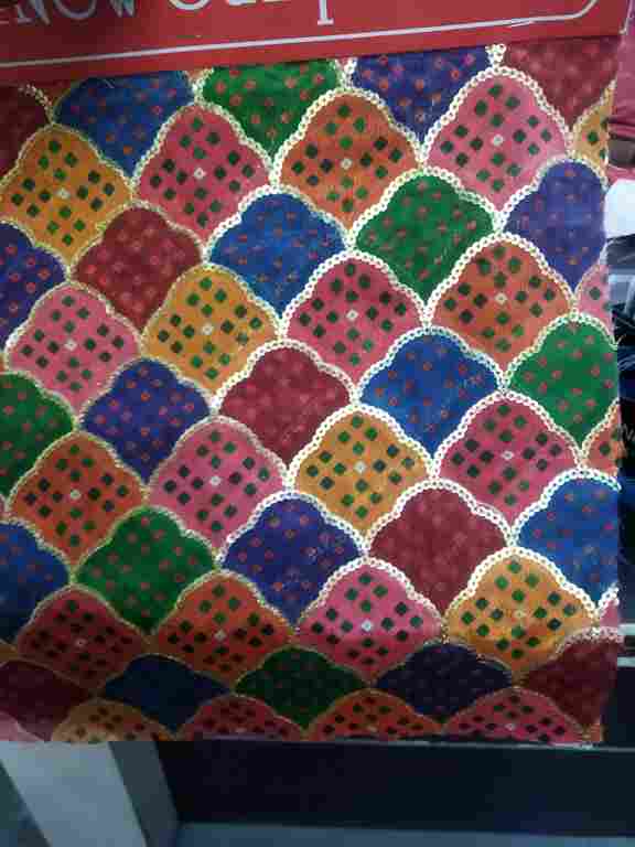 Multi colour printer embroidery fabric