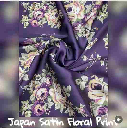 Japan satin floral digital print