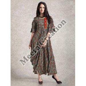Ladies Designer Cotton Printed Kurti