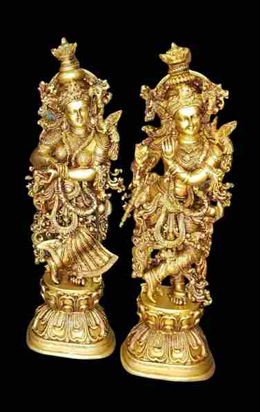 Radhe Krishna Brass statue