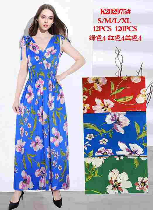 Bold Flower Silky Dress 