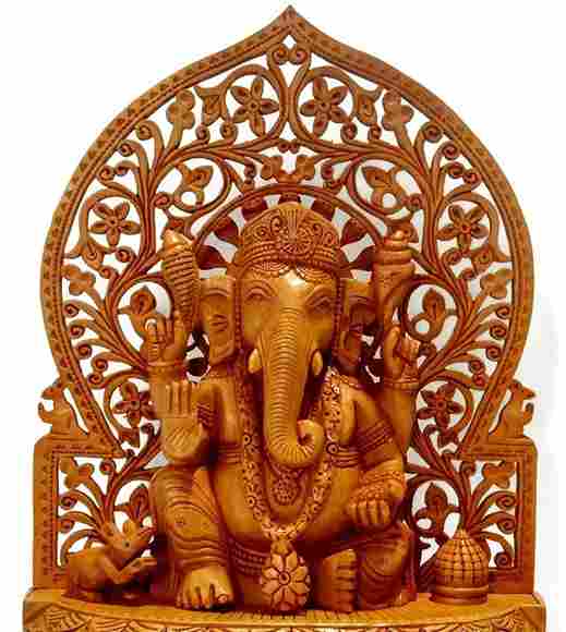 Wooden Jali Ganesh Ji