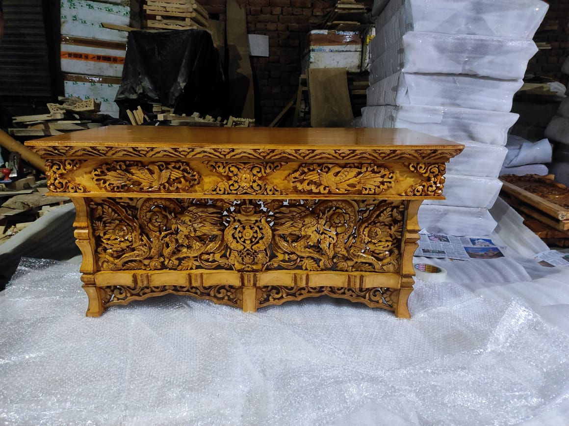 Buddhist-Tibetan Wooden Choksi - Wooden Dragon Table