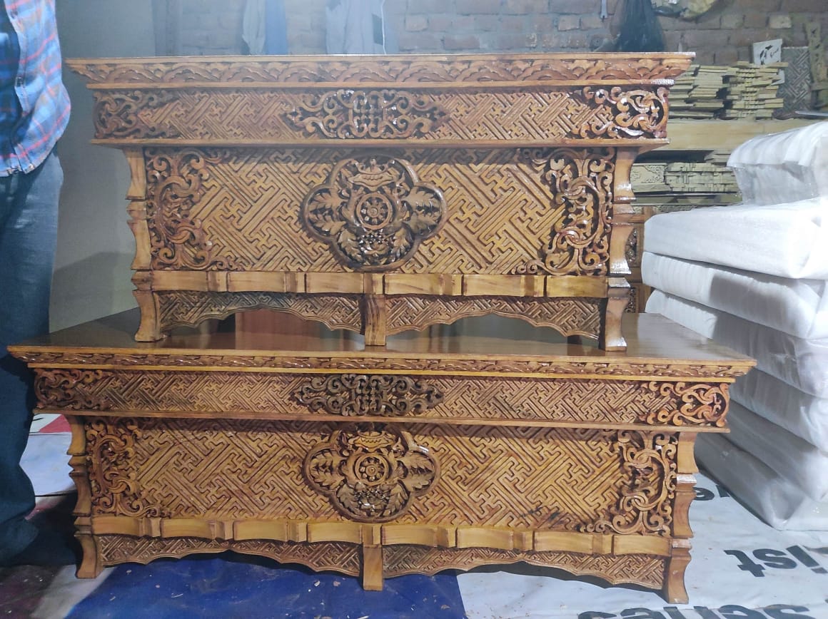 Buddhist-Tibetan Wooden Choksi - Wooden Dragon Table