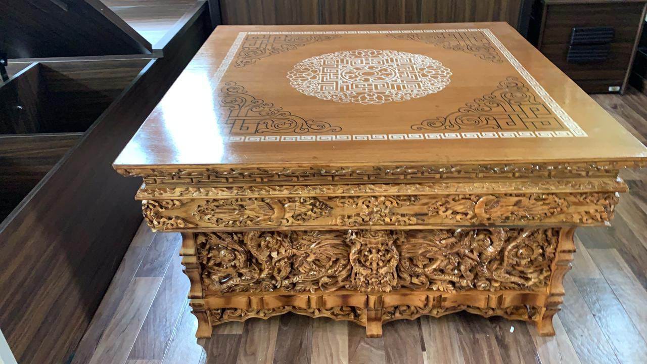 Buddhist-Tibetan Wooden Choksi - Wooden Dragon Table