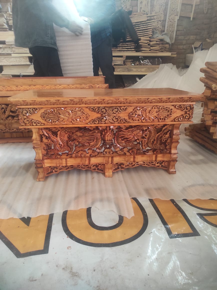 Buddhist-Tibetan Wooden Choksi - Wooden Dragon Table