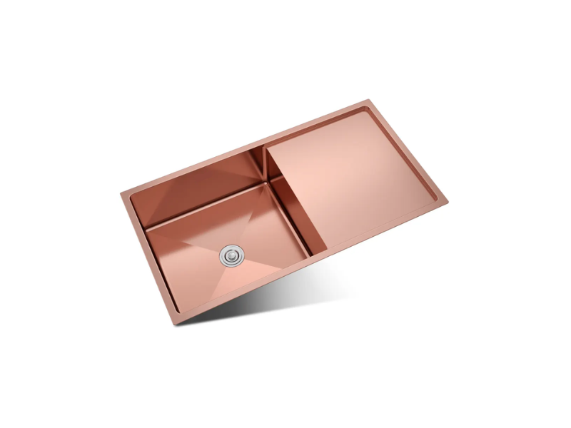 Single Bowl with Drain Bord Rose Gold