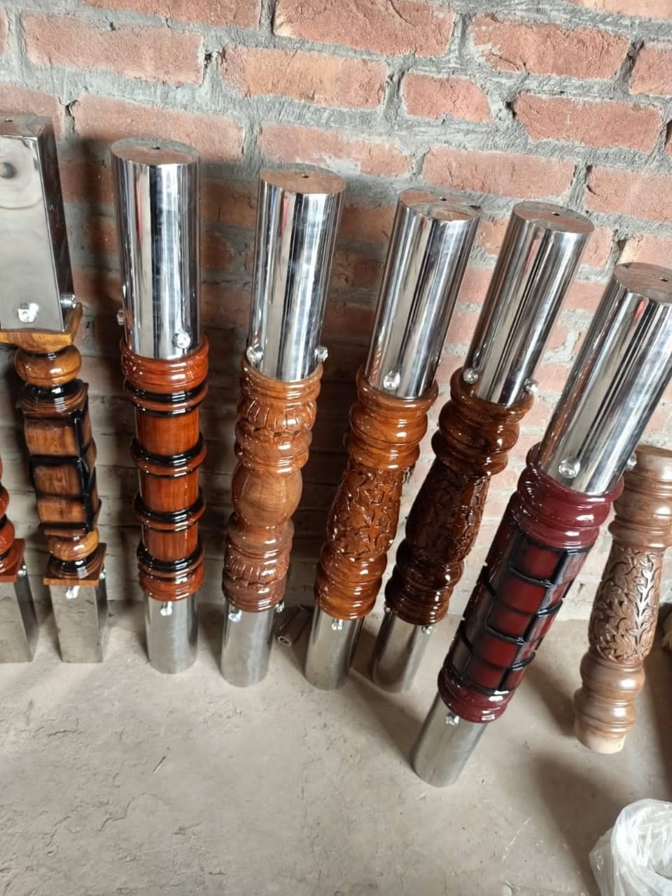 Teak Wood Round Wooden Pillar 