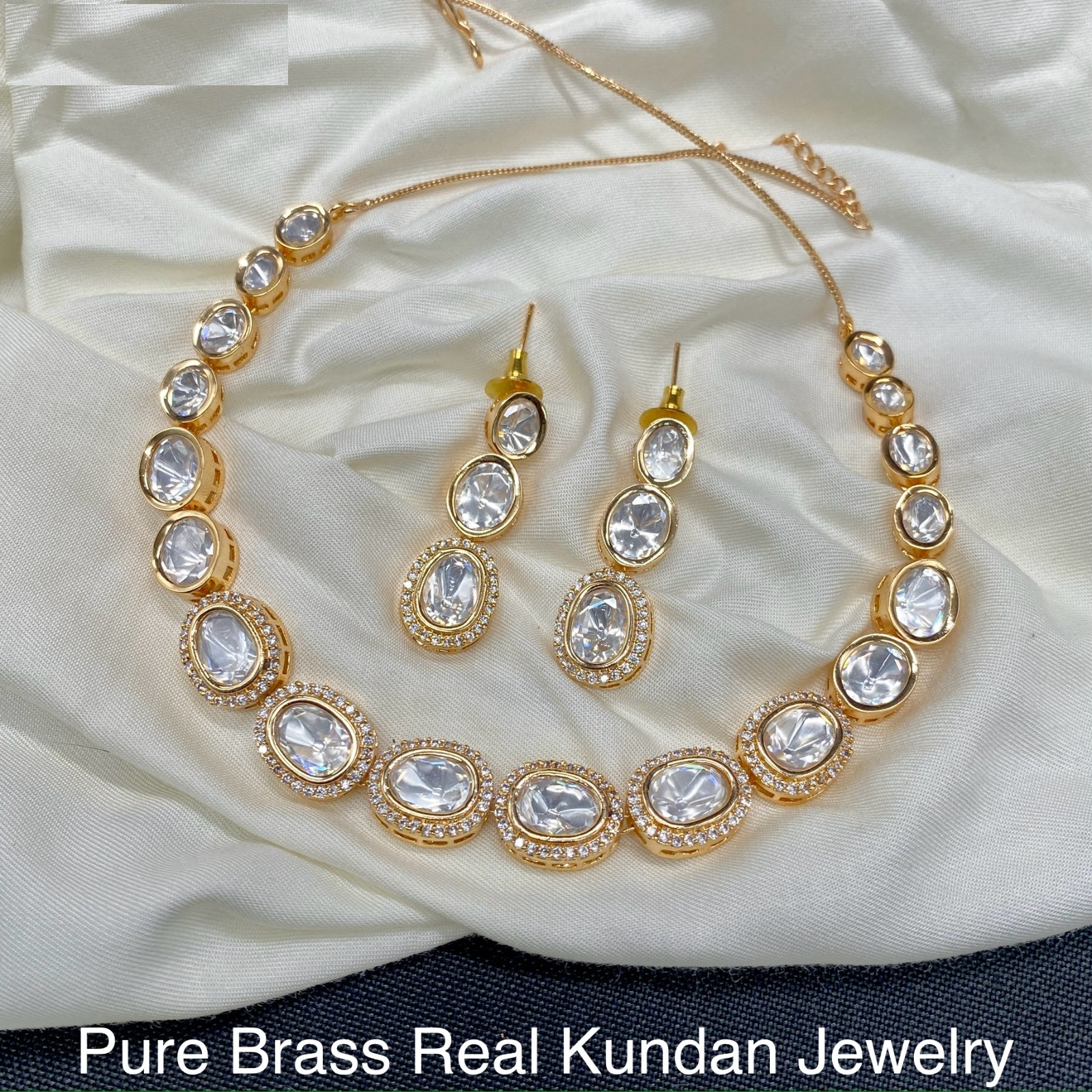 Traditional Gold Plated Kundan Polki Choker Necklace 