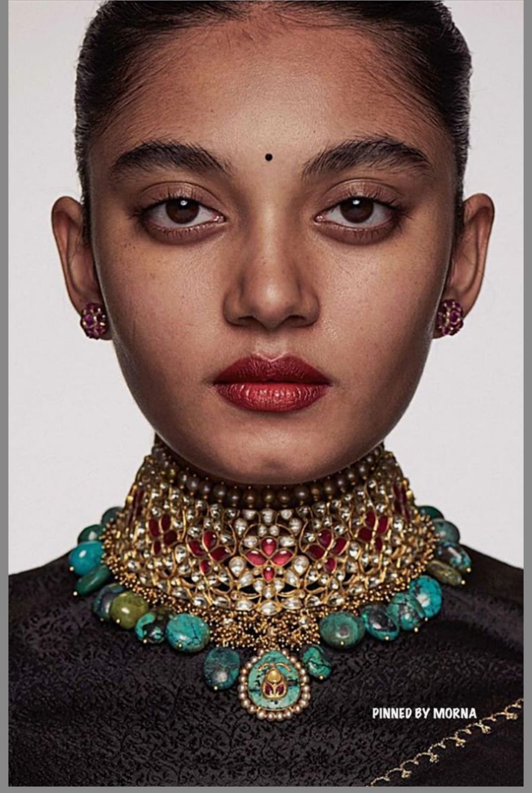 Brass Bridal Multicolor Pachi and Turquoise Green Beads Choker Necklace