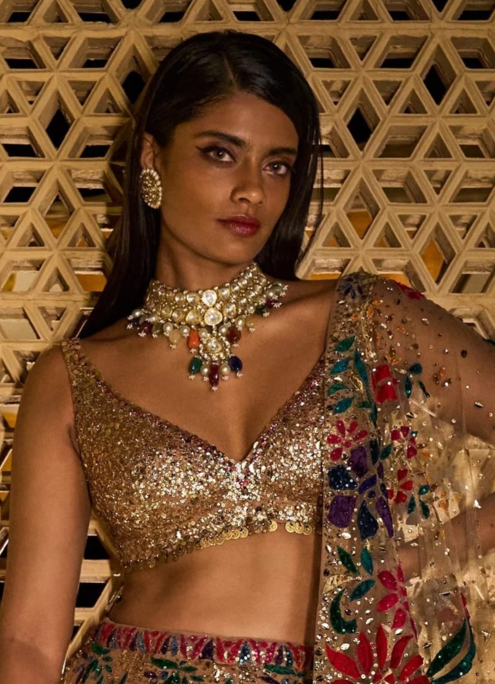 Bridal Multicolor Beads Pachi Choker Necklace 