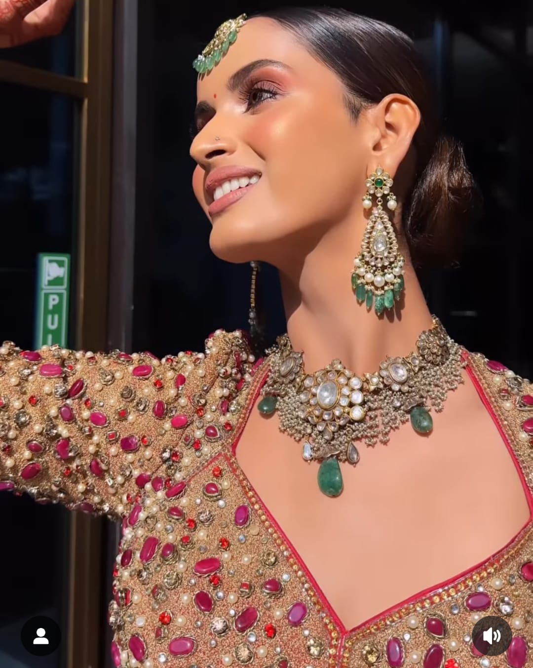 Victorian Bridal Pachi Kundan Choker Necklace 