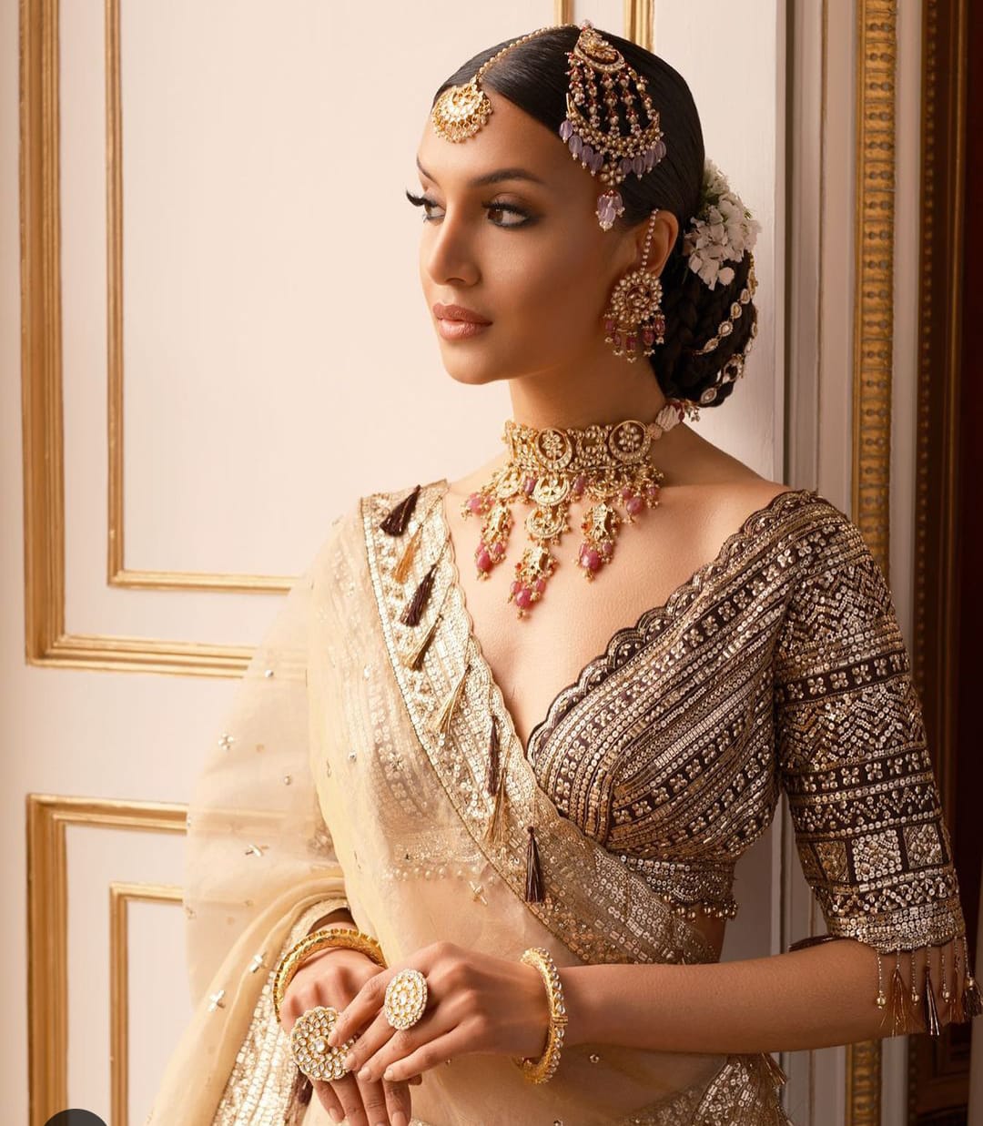 Bridal Pachi Choker Chandbali Necklace 