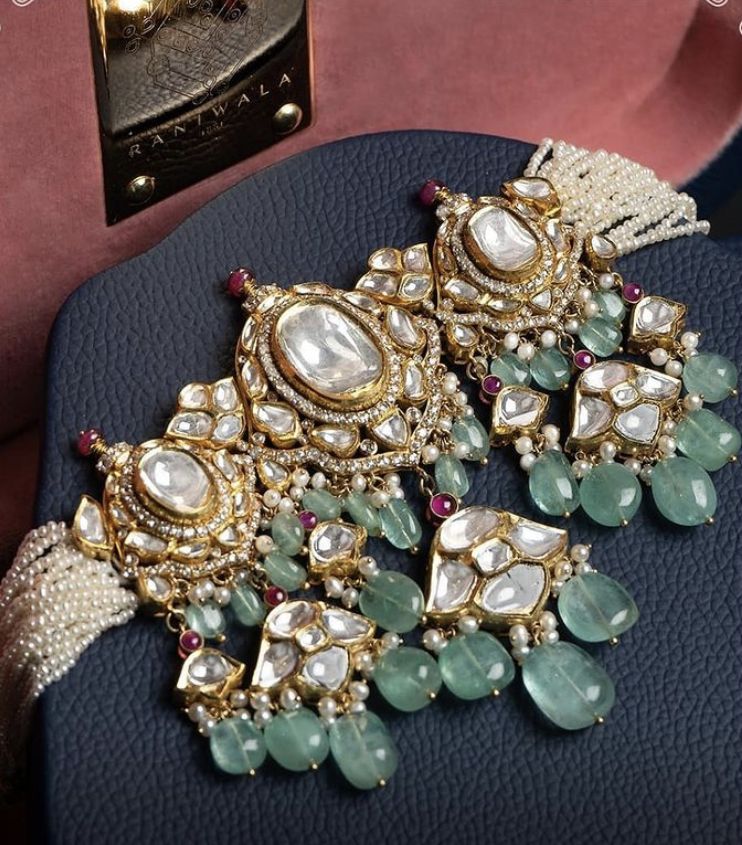 Victorian Bridal Polki Silver Choker Necklace 92.5 Silver Moissanite Diamond Polki