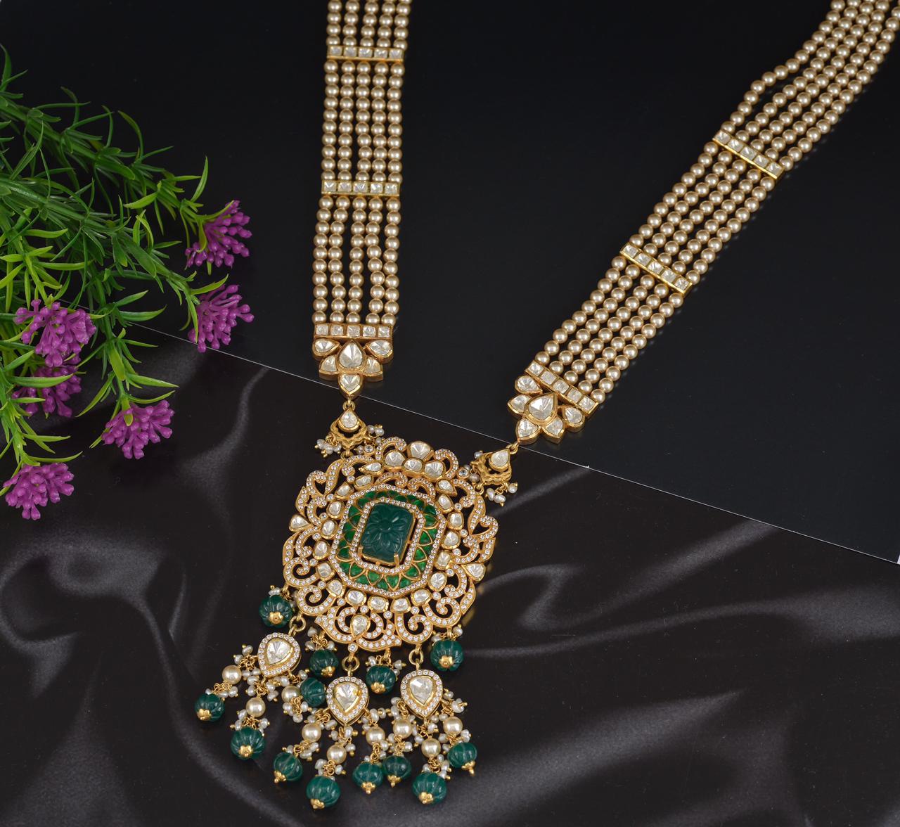 Sliver Moissanite Emerald American Diamond Pendant Neklace