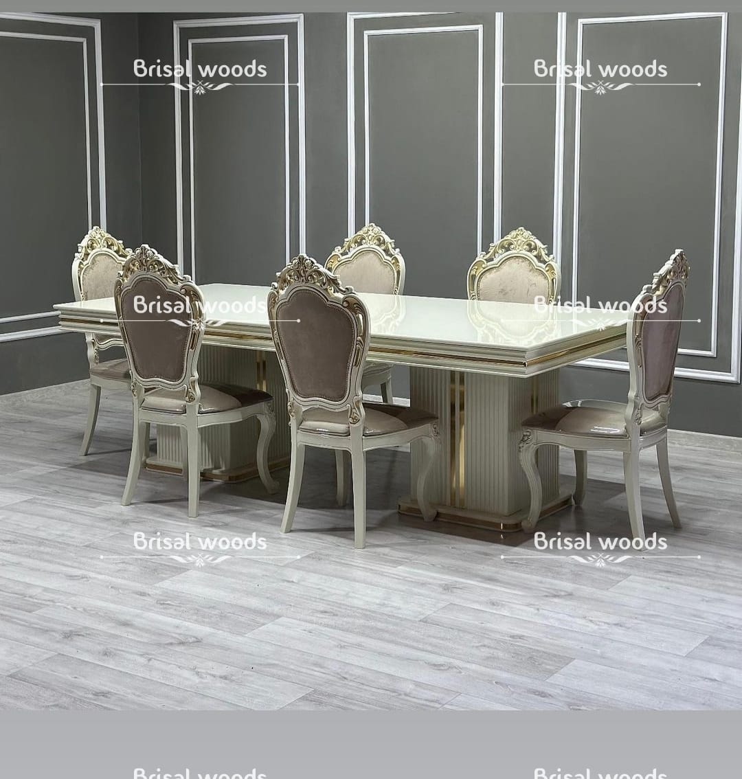 Modern dining table in teak wood