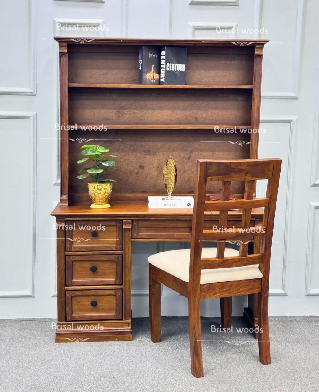 Wooden study table in teak wood