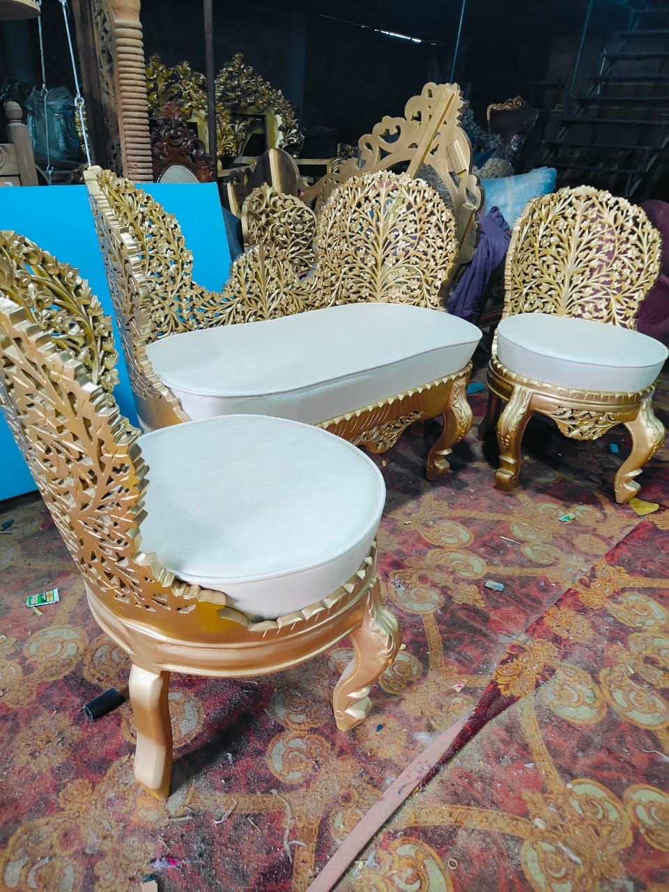 5 Seater Wooden Sofa