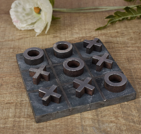 Tic Tac Toe Stone and Metal 
