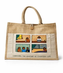 Hand Painted Jute Carry