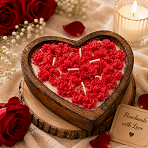 Wood Heart Candle