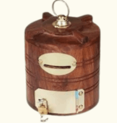 Wooden Money Bank (Water Tank Shape)